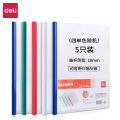 Deli 5531-Drawer Rod Clip A4 Stick File Folder Triangle Bone Rod Clip Trolley Folder Transparent Folder. 