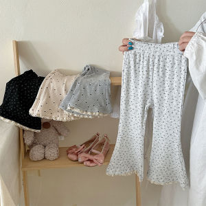 Sweet Floral Polka Dot Lace Bell Bottoms Girls Pants