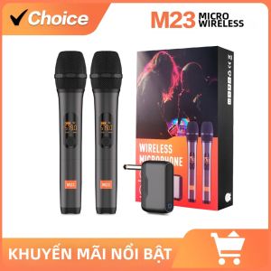Hệ Thống Micro Không Dây Cầm Tay M23 UHF 2 Kênh Hệ Thống Karaoke Với Bộ Thu Sạc Lại Được Dành Cho Nhà Thờ Tiệc Tùng Loa Phóng Thanh