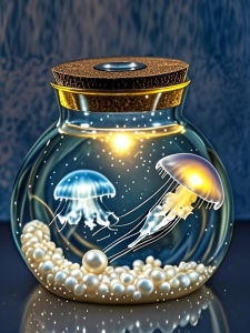 CHONGXIAOSHUAI | Transparent Glass Illuminated Jellyfish Aquarium