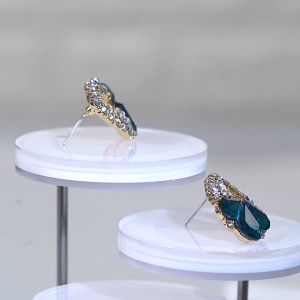 Bông tai nữ đính đá xanh dương ngọt ngào dễ thương