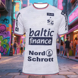 24/25 SG Flensburg-Handewittmebanetrøjeแฮนด์บอลJerseyแฟชั่นลําลองOversizeกีฬาแขนสั้นผู้ใหญ่Quick Dry Tshirt