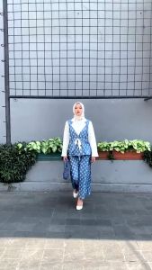 Setelan Rok Plisket Motif Rania Gem By Rania Fashion