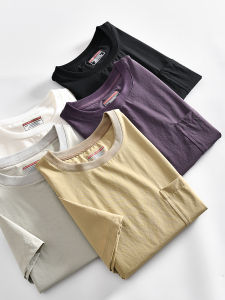 เสื้อยืดคอกลมแขนสั้นผู้ชาย ทรงบาง ระบายอากาศได้ดี ทรงลำลอง ฤดูร้อน 2024 แบรนด์ Fain เสื้อยืดคอตตอนผสมโพลีเอสเตอร์