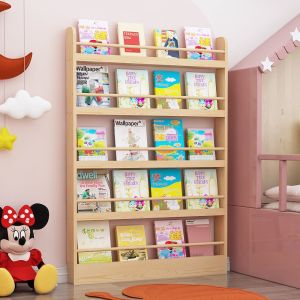 lron Poetry.PH Solid Wood Bookshelf MultiLayer Storage Rack Display Rack Behind The Door Bookshelf Shelf