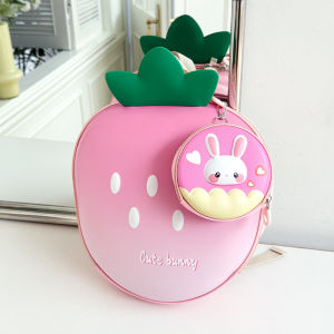 Cute Childrens Backpack Nursery Boys Girls Double Shoulder Strawberry Eggshell Cartoon Lightweight School Bag Mengguazi Brand