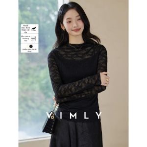 Vimly | Áo Thun Dài Tay Ôm Body Có Ren