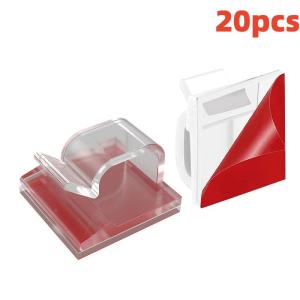 10-50 Chiếc Tự Dính Kẹp Cáp Để Bàn Kẹp Acrylic Dây Cuốn Gọn Giá Đỡ Cho Bộ Sạc Cáp Dữ Liệu Để Bàn Phụ Kiện Nhà Tổ Chức
