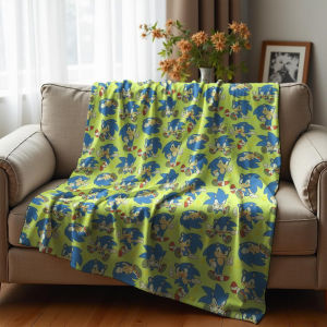 Beast Kingdom | Anime Sonic Pattern Lightweight Microfiber Soft Christmas Fleece Blanket Warm Cozy Throw for Bed Sofa Office Travel All Season