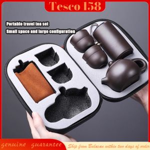 Portable Travel Teapot Set Tea Fine Gift Zi Sha Ceramic 6PCS Tea Set1 Tea Pot 1 Tea Caddy 4 Tea Cup
