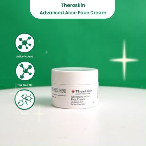 Theraskin BPOM Advanced Acne Face Cream - Krim anti-acne untuk Kulit Berjerawat dan Bruntusan dengan Salicylic Acid Tea Tree Oil dan Sulfur
