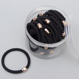 Dây Buộc Tóc Đàn Hồi Cao Màu Đen Cho Phụ Nữ Phụ Kiện Tóc Phụ Kiện Tóc Đuôi Ngựa Thiết Kế Đơn Giản Dây Buộc Tóc Bằng Cao Su