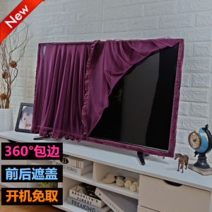 Lace TV Dust Cover 32-75 Inch Curved Liquid Crystal Display Television Cover Simple Modern Style Hanging on Wall Not Remove When Power on