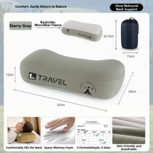 OSEAGLE | Portable Memory Foam Neck Pillow for Camping Travel