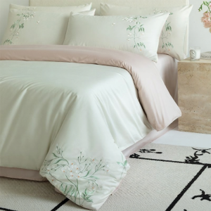 shui yang | Embroidered Long-staple Cotton Bed Sheet Set