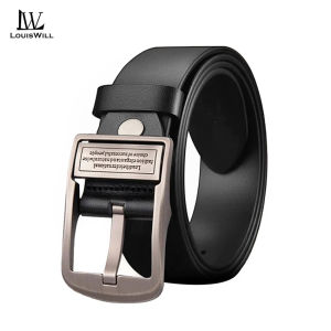 LouisWill Fashion Men Belt True Leather Belt Business Leisure Belt Fashion Belt Length Adjustable Belt Simple Casual Needle Buckle Wear-resistance Simple Nice Waistband