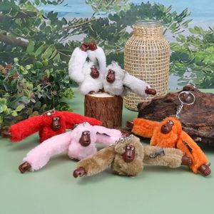 Orangutan Plush Furry Three-dimensional Realistic Look Birthday Gift Soft Cute Girl Monkey Key Ring Bag Ornament for Handbag