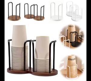 Desktop Paper Cup Holder Disposable Cup Holder Multi-function Coffee Cup Organizer Desktop Teacup Storage Rack For Home