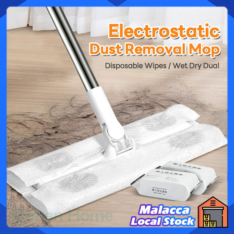 Electrostatic Dust Removal Flat Mop Disposable Lazy Rag 360° Rotation Wet Dry Tissue Wipes Floor Cleaning Wipes Mop 拖把