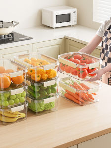 Transparent Food Grade Storage Box Egg Vegetable Fruit Freezing Box Refrigerator Organization Box Nordic Style Plastic Material