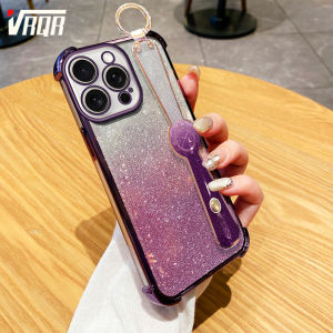 VRQR Phone Case for Xiaomi Redmi Note 14 5G Note 14 Pro 5G Note 14 Pro+ 5G Note 14 Pro Plus 5G Wristband four corner anti fall transparent glitter powder