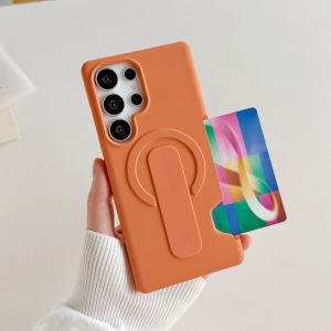 For Magsafe Magnetic Credit Card Holder Slot Bracket Case For Samsung Galaxy S25 S24 S26 Ultra Plus Silicone Grip Holder Cover