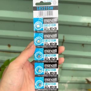 Vỉ 5 Viên Pin SR521SW (379) Maxell Nhật Bản 1.55V Đồng Hồ Đeo Tay