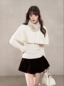 YIKEXIAOYEMEI | Áo Sweater Trắng Thời Trang Form Ôm