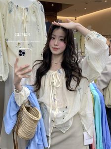 CHOEFULYN | Sun Protection Chinese Style Embroidery Lantern Sleeve Womens Shirt