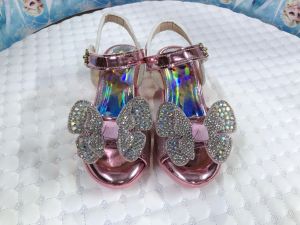 Dép Sandal Đế Đúc Cho Bé Nơ Bướm In Hình Elsa