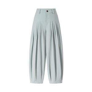 Narrow Edge Pleated Design Wide Leg Pants