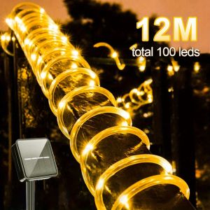 Solar LED String Light Outdoor WaterProof 7M/12M Solar Rope Tube Light Garden Christmas Decoration for Wedding Party Decor Lamp