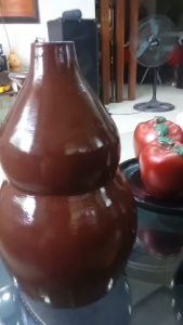 Artisan Double Gourd Clay Vase Home Decor Height: 26 cm Width: 17 cm