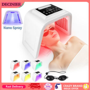 DECINIEE 7 Colors PDT LED Facial Mask Light Photodynamic Cold Nano Water Sprayer Hot Compress Skin Care Rejuvenation Photon Therapy Lamp