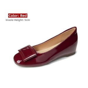 MIFEI | Elevating Heel Square Buckle Loafer Beige 38-44