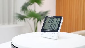 LCD Electronic Digital Temperature Humidity Meter Clock Thermometer  Hygrometer HTC 1 Home Indoor Outdoor Weather Station