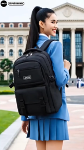 Balo Trung Học Đẹp Xbags Black Blue XB3203 Màu Đen Cao Cấp Chống Thấm Nước Đựng Laptop 15.6 Inch Trẻ Trung Hiện Đại Đi Học Đi Làm Tiện Dụng!