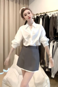 Elegant Spring French Style Premium Shirt and Skirt Set