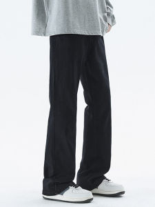 กางเกงยีนส์ทรงหลวมขาตรงสำหรับผู้ชายและผู้หญิง กางเกงขายาวทรงหลวมสไตล์อเมริกัน กางเกงขายาวลำลอง ทรงหลวม สไตล์เกาหลี