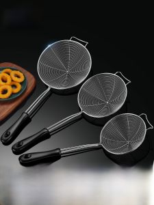 Kunzhan 304 Stainless Steel Strainer Kitchen Tool for Cooking Noodles Soup Base Hot Pot Spicy Hot Pot Ingredients Drainage Spoon