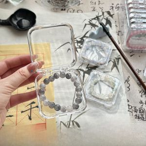 Large Capacity Acrylic Crystal Bracelet Necklace Jewelry Storage Box Transparent Hand Chain Storage Case Simple Design Desktop Organizer