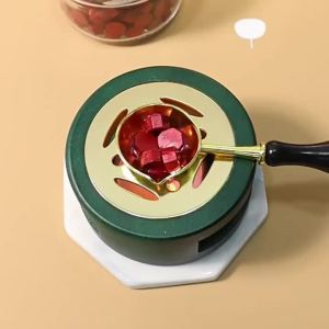 1 Bộ Bộ Dụng Cụ Làm Nóng Con Dấu Bằng Gỗ Kèm Thìa Nấu Chảy Hạt Cho Dụng Cụ Lò Nung Chảy Hạt - Bộ Tem Cưới