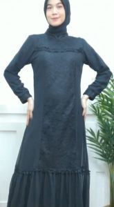 ELOK Ayda Dress Putih Wanita Brukat & Gamis Hitam Lebaran