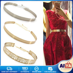 Women Fashion Adjustable Metal Belt Gold Silver Wide Bling Plate Waist Belt Mirror Waist Chain Waistband Cummerbunds Pasek