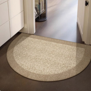 VIKAMA Minimalist Beige Half Round Doormat Non Slip Washable Entryway Rug For Home Kitchen Bathroom Home Decoration
