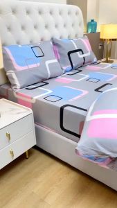 Canadian Cotton 4 in 1 Duvet Cover Set Fully Garterized Bedding Sheet Set Single to King Size