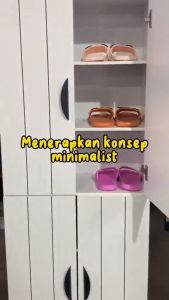 SOKANO HP066 Shoe Cabinet With 4 Door Large Size Shoe Cabinet Shoe Rack Wooden Shoe Cabinet Shoe Organizer Furniture Kabinet Kasut Almari Kasut Perabot Murah Rumah