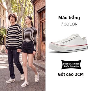 Semir | Giày Vải Trắng Phong Cách Retro Đế Dày