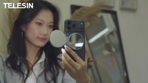 TELESIN | TELESIN Từ Tính 360 Độ ° Đèn Selfie Mini Xoay RGB Cho Điện Thoại Thông Minh 3 Chế Độ Điều Chỉnh Độ Sáng Màu Sắc Tương Thích Với iPhone Android