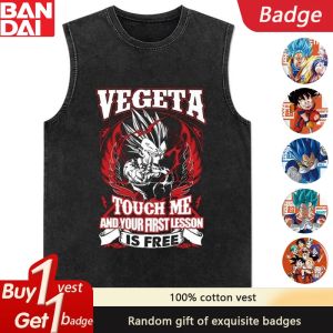 Bandai | 2025 Dragon Ball Animation Washed Old American Cotton Vest Casual Loose Summer Heavy Mens Retro Vest